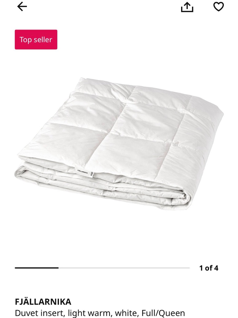 IKEA Fjallarnika Light-Warm Duvet Insert - Full/Queen